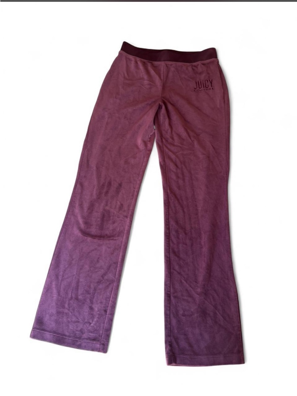 Juicy Couture Burgundy Velour Flared Sweatpants
